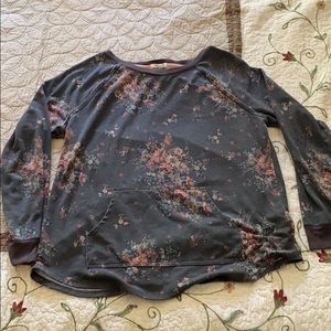 Large Floral Long Sleeve with front pocket